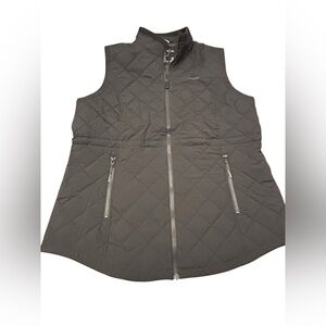 Nautica Women's Charcoal Quilted Vest XXL‎ Water Wind Resistant